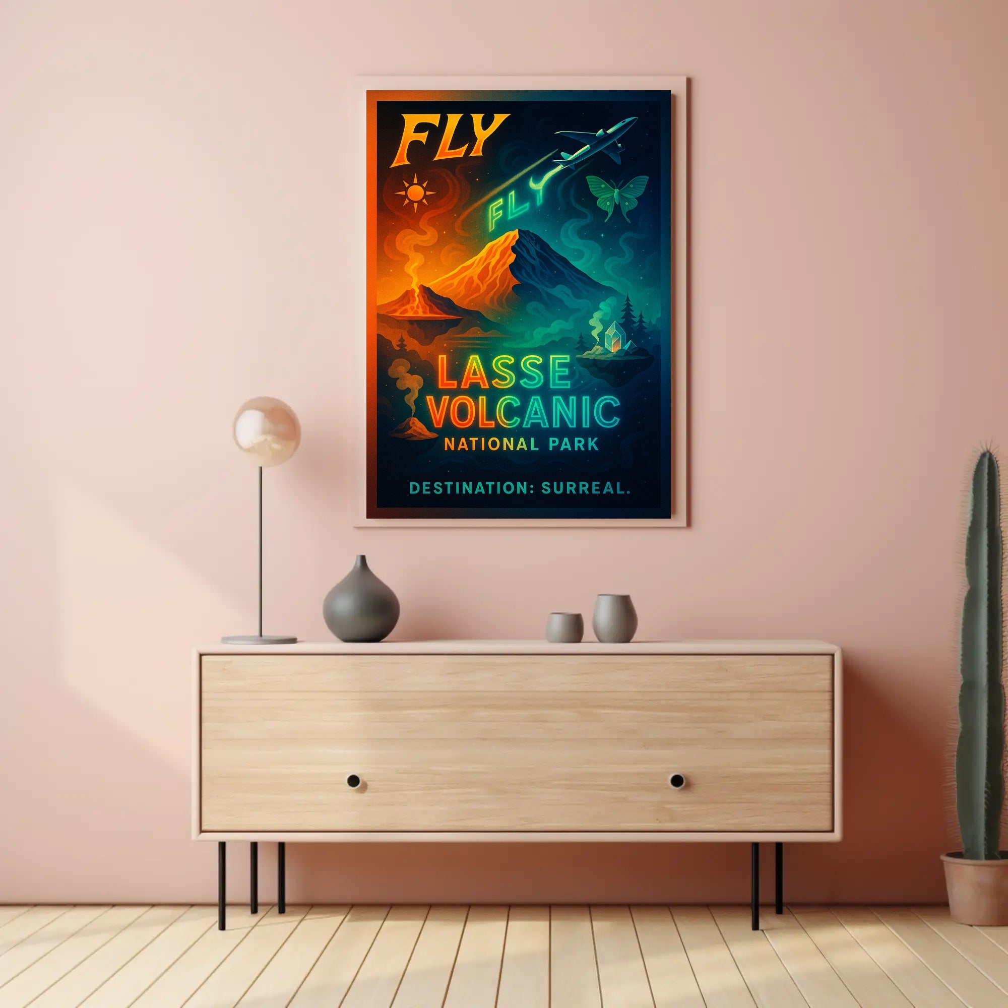 Fly to Lassen Volcanic National Park Poster