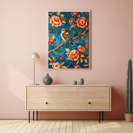 Bird Among Blossoms Wall Art Print