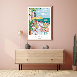 St. Tropez Sunlit Terrace Poster PosterGoat