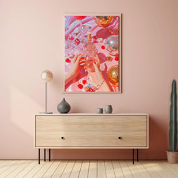 Vibrant Glamorous Nightlife Celebration Artistic Poster PosterGoat