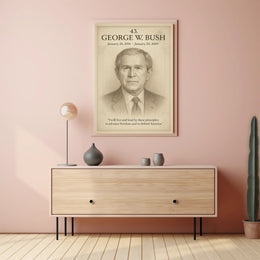 George W. Bush Presidential Portrait Pencil Sketch Poster