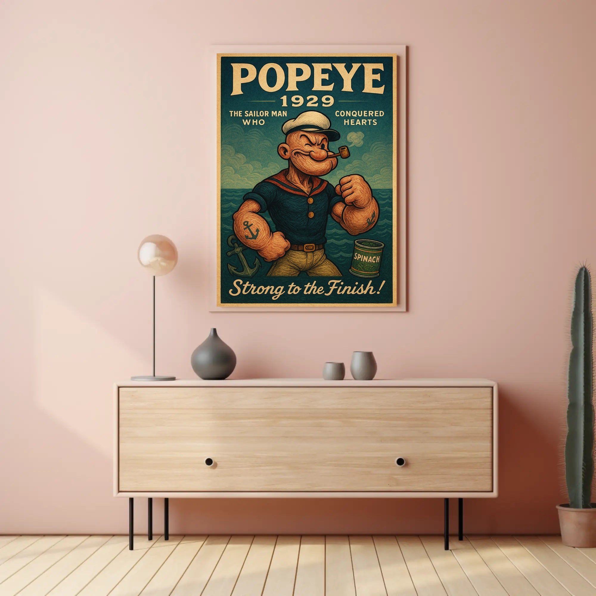 Popeye Vintage Poster Wall Art Retro Sailor Print