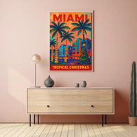 Miami Tropical Christmas Poster