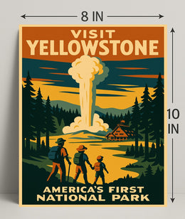 Visit Yellowstone Americas First National Park Poster PosterGoat