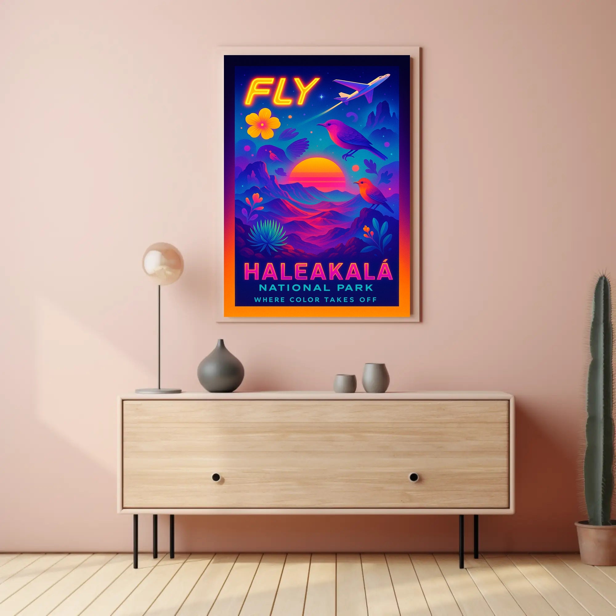 Fly to Haleakalā Wall Art Print