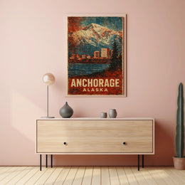 Anchorage Alaska Scenic Wanderlust Photo Realism Poster