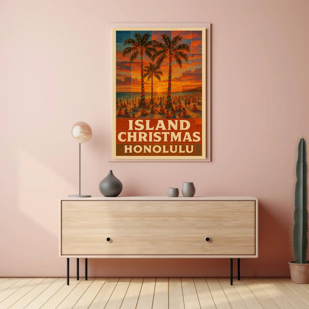 Island Christmas In Honolulu Poster