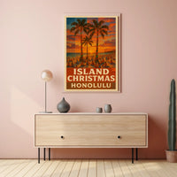 Island Christmas In Honolulu Poster