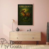 Zebra Duiker Rainforest Illustration Animal Poster