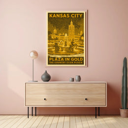 Kansas City Plaza in Gold Poster