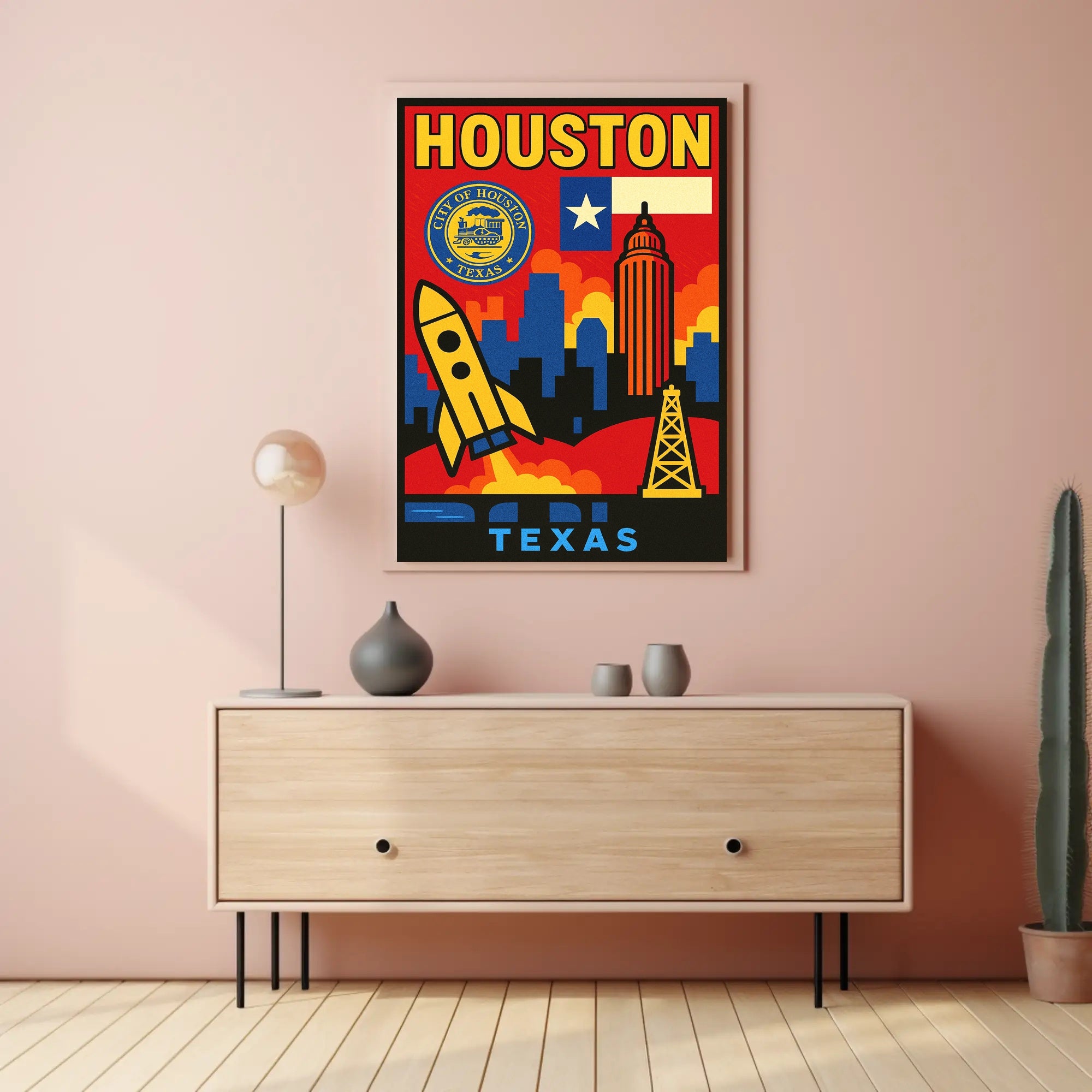 Vibrant Houston Poster PosterGoat