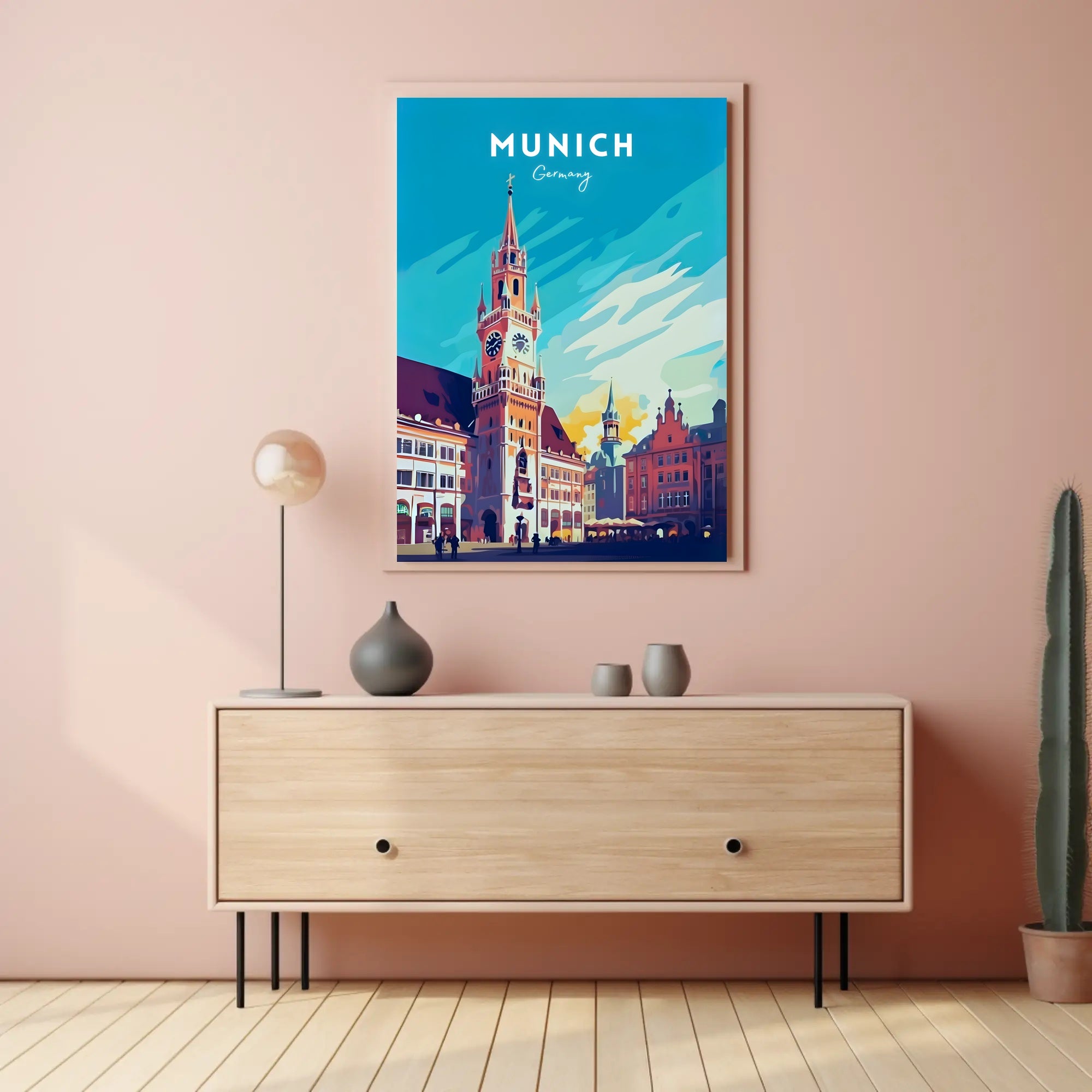Munich New Town Hall Travel Poster