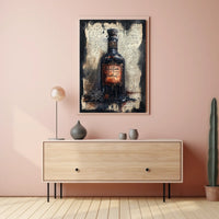 Vintage Dark Glass Bottle Artwork Poster