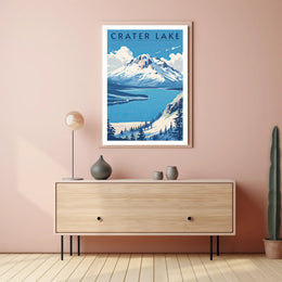 Crater Lake National Park Travel Poster Scenic Print