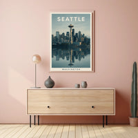 Seattle Skyline Reflection Poster