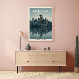 Seattle Skyline Reflection Poster