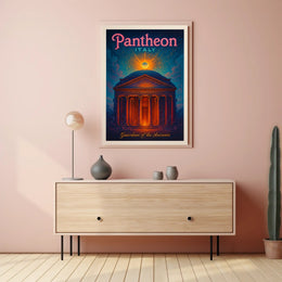 Pantheon Travel Poster Vintage Architecture Print