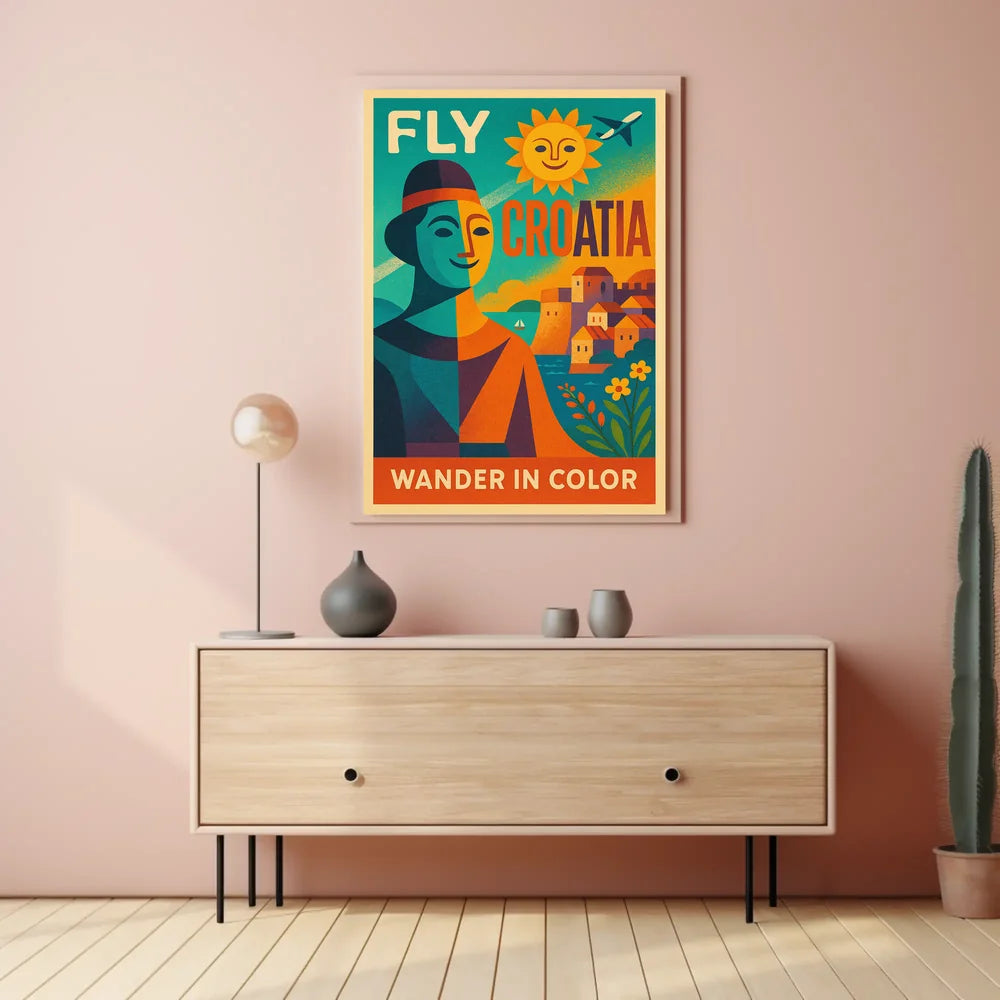 Vibrant Croatia Travel Poster for Cultural Exploration PosterGoat