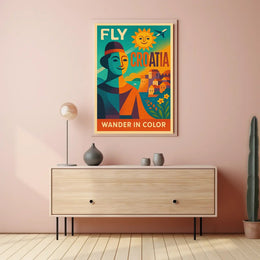 Vibrant Croatia Travel Poster for Cultural Exploration PosterGoat