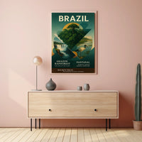 Brazil's Iconic Landscapes Vintage Art Poster
