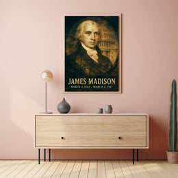 James Madison 4th President of the United States Double Exposure Poster