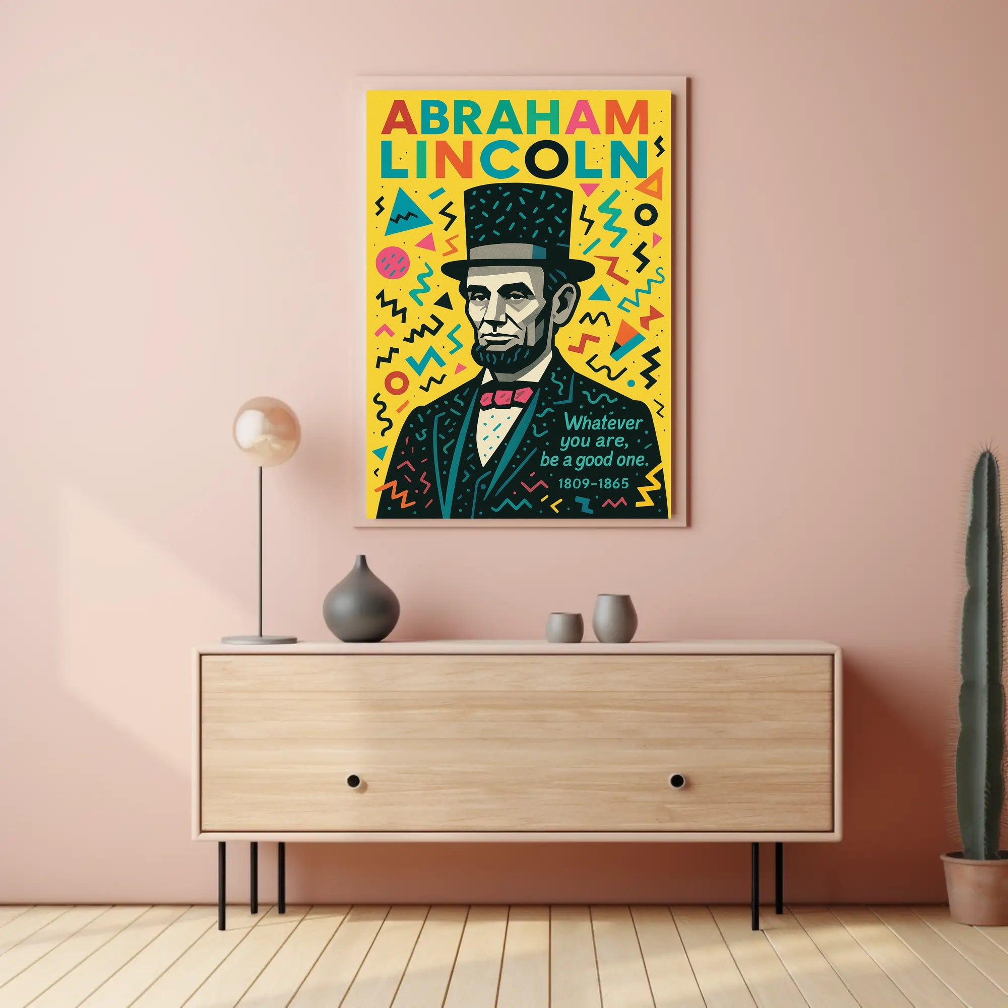 Abraham Lincoln Inspirational Pop-Art Motivational or Quote Poster PosterGoat