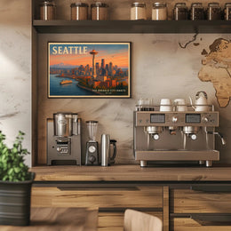 Welcome to Seattle Travel Poster Art Print