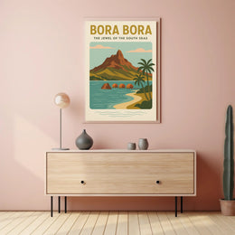 Bora Bora Serene Getaway Vintage Travel Poster PosterGoat