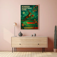 Reindeer Basketball Game Poster