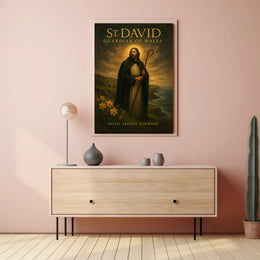 St David Poster Vintage Welsh Guardian Wall Art
