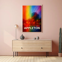 Appleton Vibrant Nightscape Abstract Art Poster