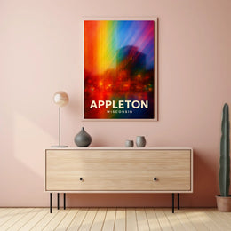 Appleton Vibrant Nightscape Abstract Art Poster