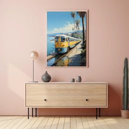 Coastal Train Journey Poster