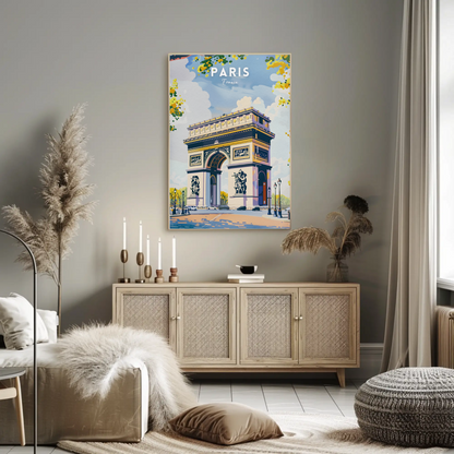 Paris Arc De Triomphe Travel Poster