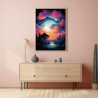 Fantastical Landscape Art Print for Abstract, Artistic, or Pop Culture Poster