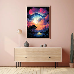 Fantastical Landscape Art Print for Abstract, Artistic, or Pop Culture Poster