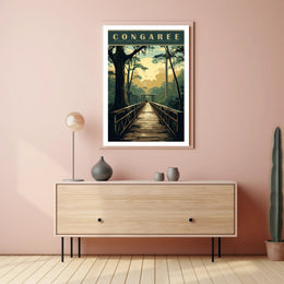 Congaree National Park Travel Poster Vintage Print