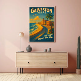 Galveston, Texas History Meets The Sea Poster