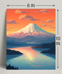 Majestic Mountain Sunset Poster PosterGoat