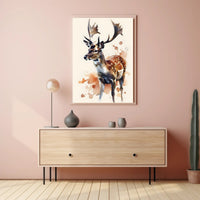 Majestic Deer Wildlife Poster Vintage Nature Print