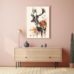 Majestic Deer Wildlife Poster Vintage Nature Print
