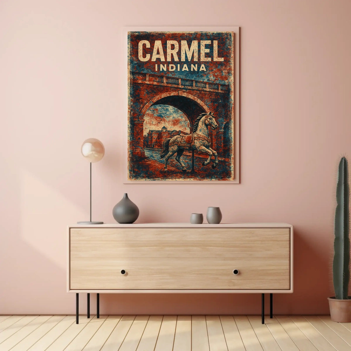 Carmel Indiana Vintage Charm Home Decor Poster