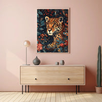 Majestic Jaguar Wall Art in Bloom Print