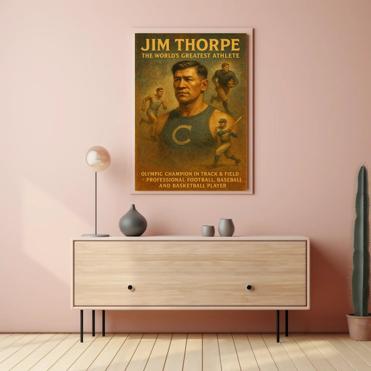 Jim Thorpe The Worlds Greatest Poster 18x24 Wall Art