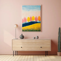 Seasons Landscape Vibrant Poster Wall Art Print