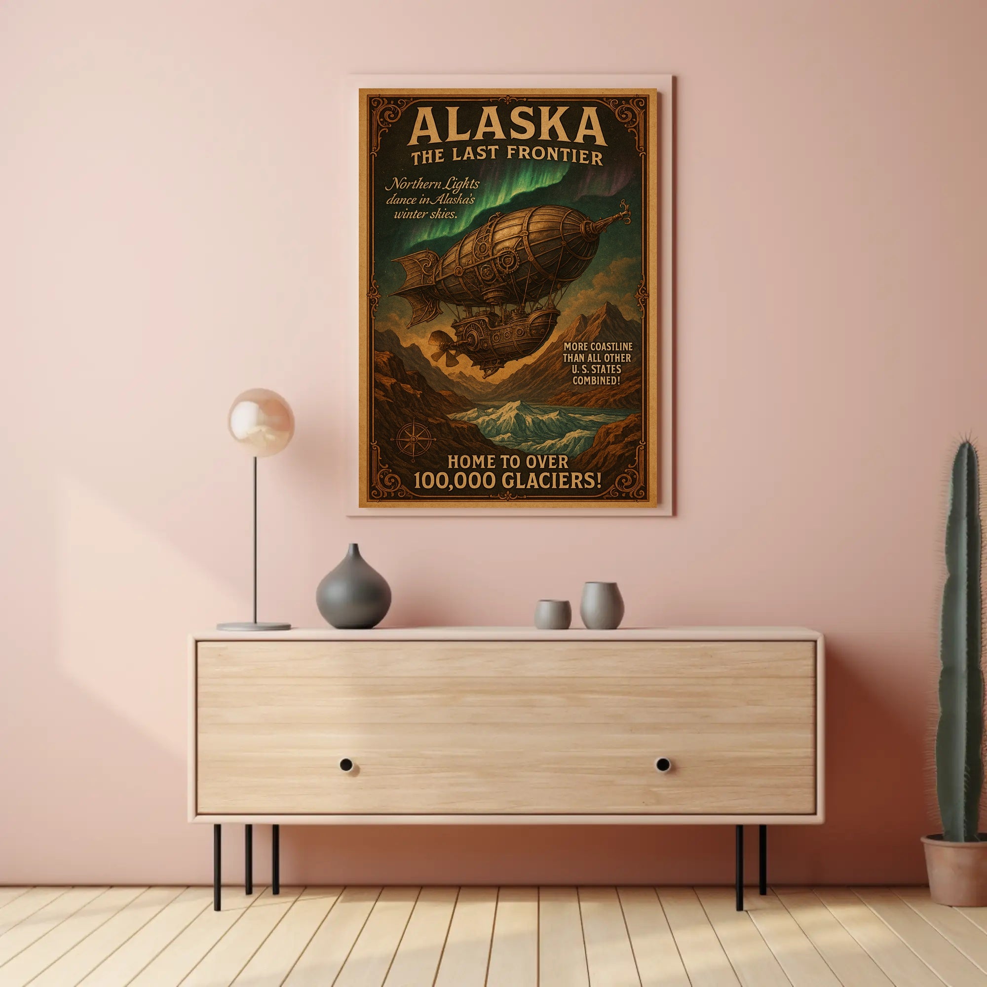 Alaska Vintage Scenic Poster Wall Art Print Last Frontier
