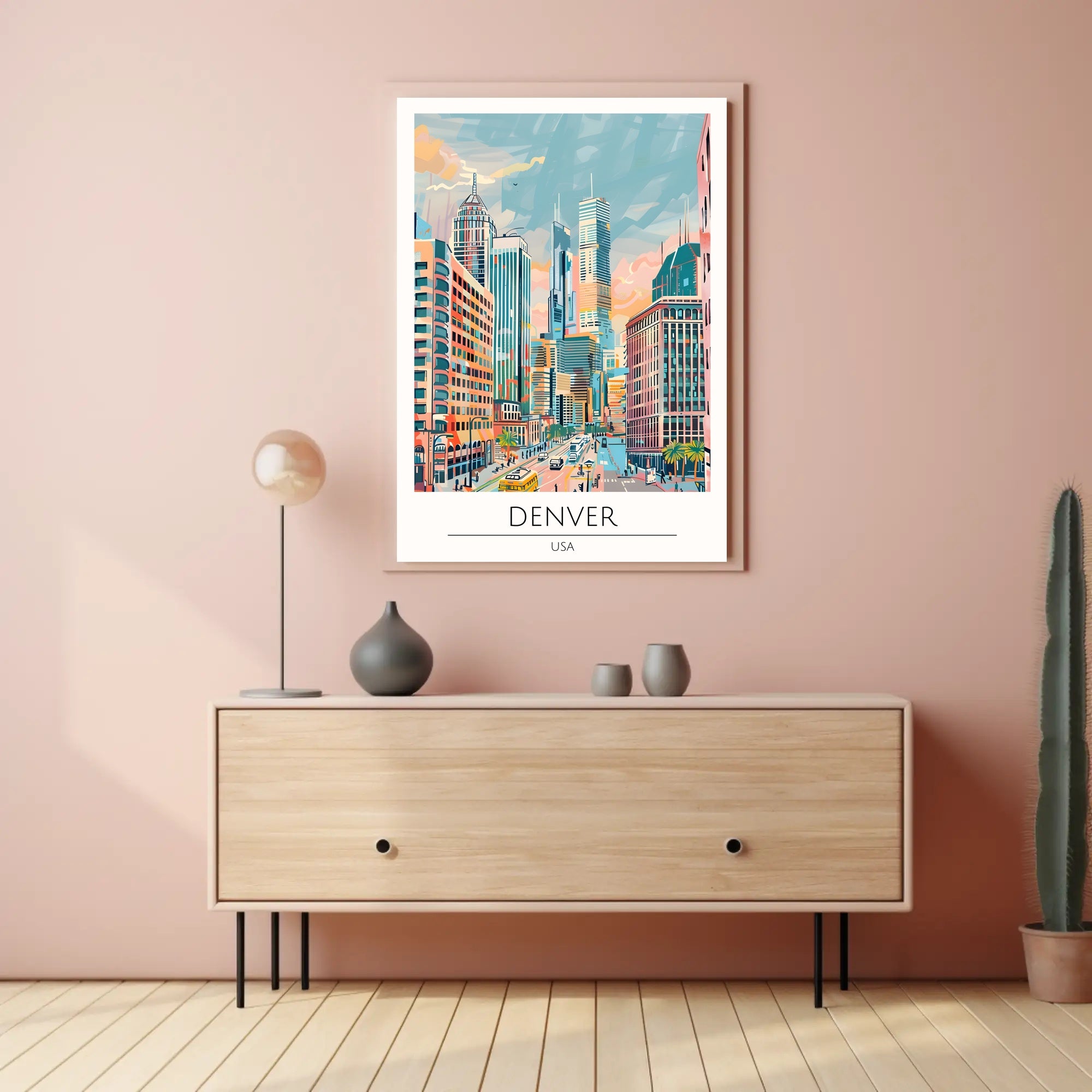 Vibrant Denver Cityscape Poster PosterGoat