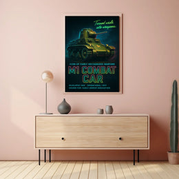 M1 Combat Car Icon Of Early Mechanized Poster