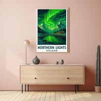 Northern Lights Over Iceland Travel Poster PosterGoat