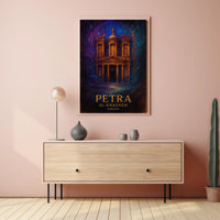 Al Khazneh Petra Travel Poster Vintage Wall Art